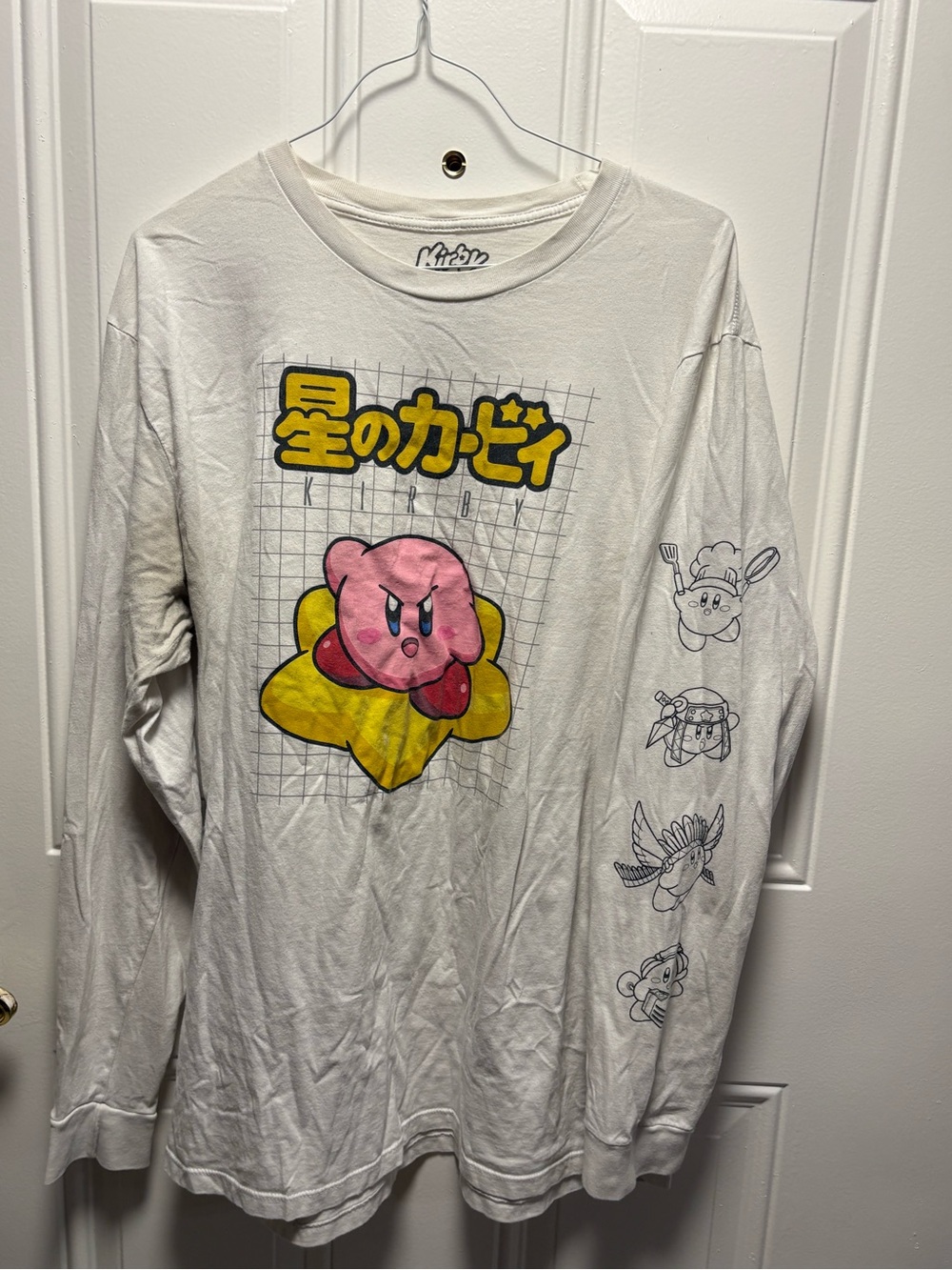 Nintendo White Long-Sleeve Kirby Tee